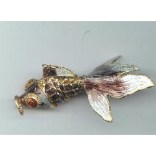 large purple 55mm cloisonne fish