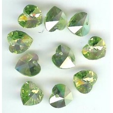 10.3 x 10.0 mm Swarovski heart peridot ab