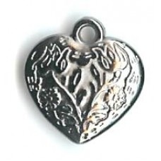 18mm heart black plastic