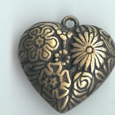 3 x brass colour plastic hearts