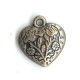 18mm brass-ox heart plastic
