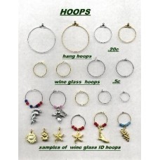 25mm Wine Charm Hoops