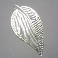 Silver Plated Laser cut Large Leaf 53mm