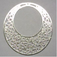 Silver Plated Laser cut Circle with geometrical lines