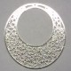 Silver Plated Laser cut Circle with geometrical lines