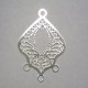 Silver Plated Laser cut Lozenge 1 pair