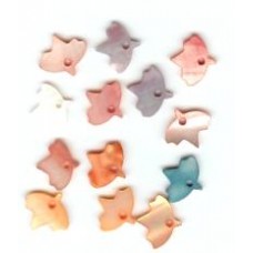 small dyed mop bird shapes