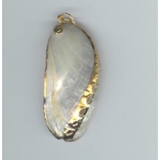 mop abalone pendant 24carat plated