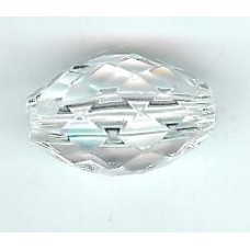 clear facetted 17mm x11mm ovals acrylic beads