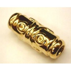 Gold Plated Long Shape Pewter Bead