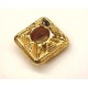 Gold Plated Square Pewter Bead