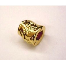 10x Gold Plated Small Cilinder Pewter Bead