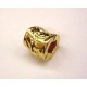 10x Gold Plated Small Cilinder Pewter Bead
