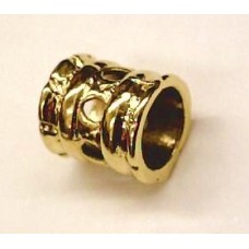 10x Gold Plated Tube Shaped Pewter Bead with Holes