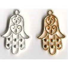 Silver Bell Shaped Hand with Hearts 