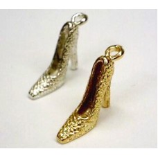 High Heel Charm with Texture in Silver