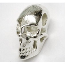 Pewter Casting Silver Plated Full Shaped Medium Skull