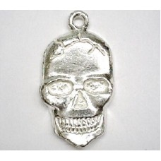 Pewter Casting Silver Plated Flat Skull
