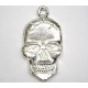 Pewter Casting Silver Plated Flat Skull