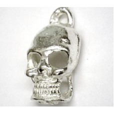 Pewter Casting Silver Plated Half Skull