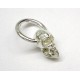 Pewter Casting Silver Plated Skull in Ring