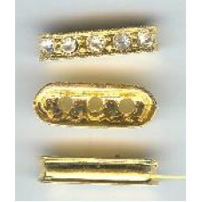 oval three hole gold rondell 4mm x 15mm