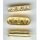 oval three hole gold rondell 4mm x 15mm