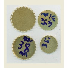 4 large brass settings with looped edges