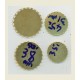 4 large brass settings with looped edges