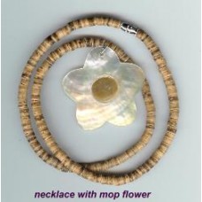 shell necklace with  mop flower