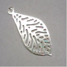 Silver Plated Laser cut Small Leaf 1 pair