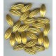 Rugby Shaped Brass Corrugated Beads 