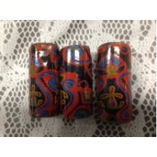 Ceramic Beads Pasley Design Red