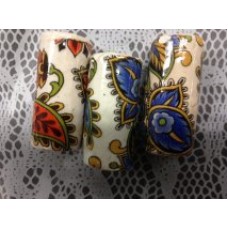 Ceramic Bead Pasley Design White
